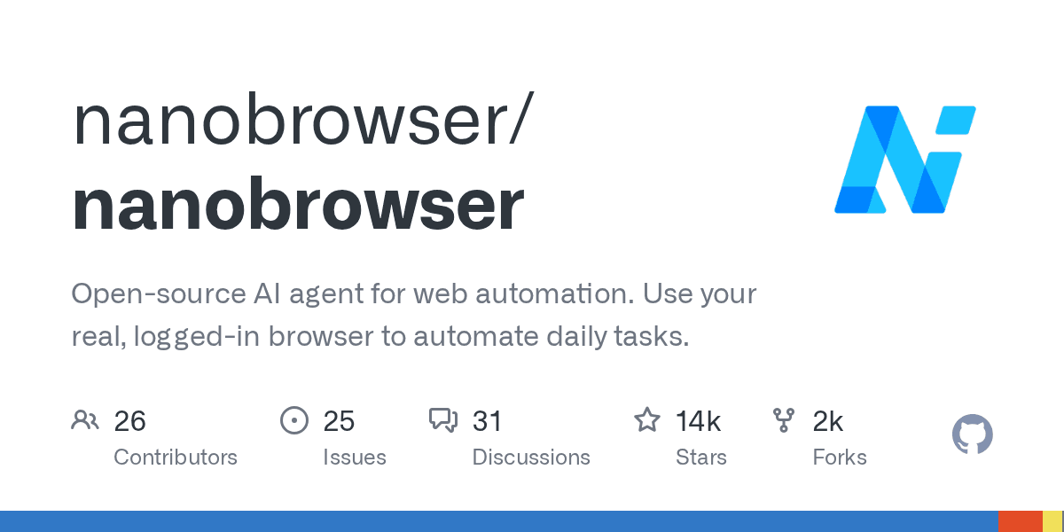 Nanobrowser GitHub Repository